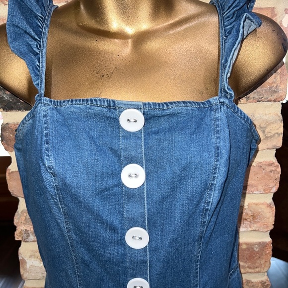 Molly green blue Jean ruffled pant suit m - Picture 2 of 10